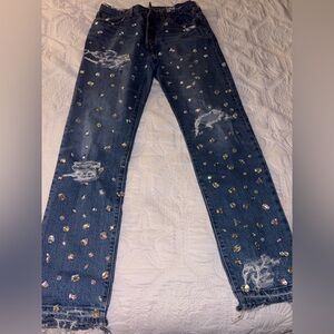 Levi's Dark Blue Embellished Boot Cut Jeans